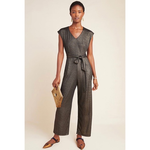 Anthropologie Pants - Bishop + Young Pandita Metallic Jumpsuit